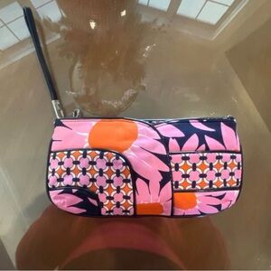 Vera Bradley Pink and Orange Jazzy Floral Wristlet and Magnetic Wallet Set